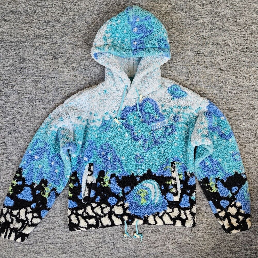A.LAB Kadley Icey Outer Space Sherpa Hoodie Women's Small Pullover Rave EUC